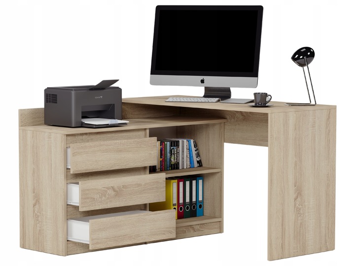 Biurko narożne i komoda zestaw 120x50 sonoma N-15
