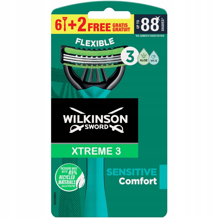 16x Maszynka do Golenia WILKINSON Xtreme 3 Comfort Sensitive