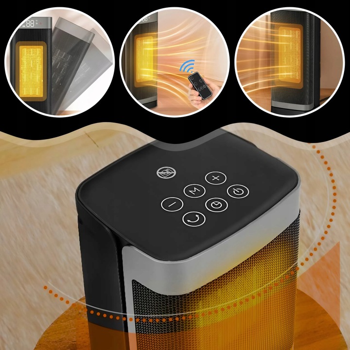 Termowentylator Farelka Cichy 2000W + Timer 4 Tryby Energooszczędny