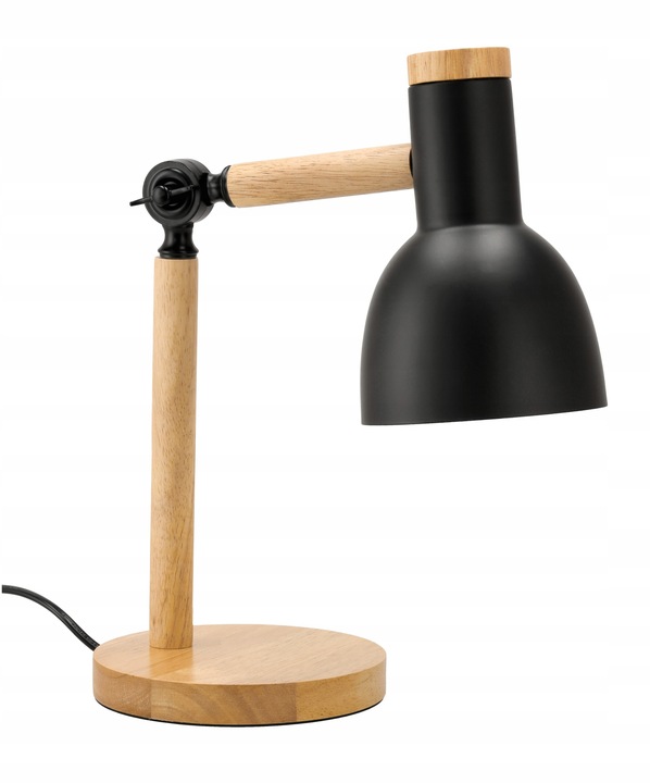 Lampka Na Biurko Do Czytania Drewniana E27 Stojąca + Podwójna Regulacja