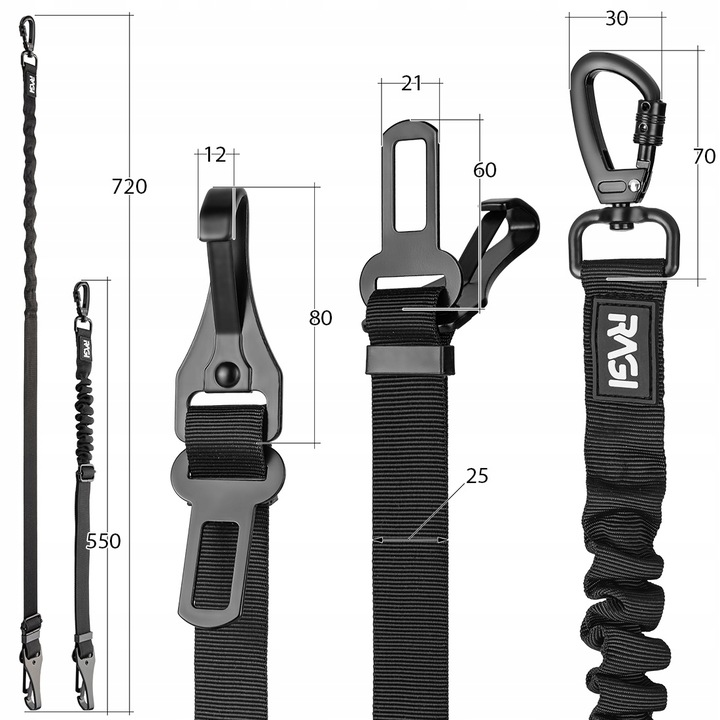 PAS BEZPIECZEŃSTWA SMYCZ DLA PSA Kota Pasy ISOFIX 2w1 DO SAMOCHODU AUTA