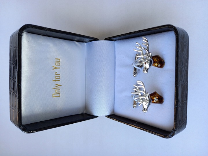 Srebrne spinki do mankietów Exciting Poroże Jeleń