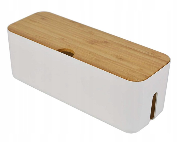 POJEMNIK ORGANIZER NA KABLE LISTWY BOX DREWNO M