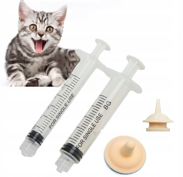 ZESTAW STRZYKAWEK DO KARMIENIA KOCIĄT SZCZENIĄT STRZYKAWKI ZE