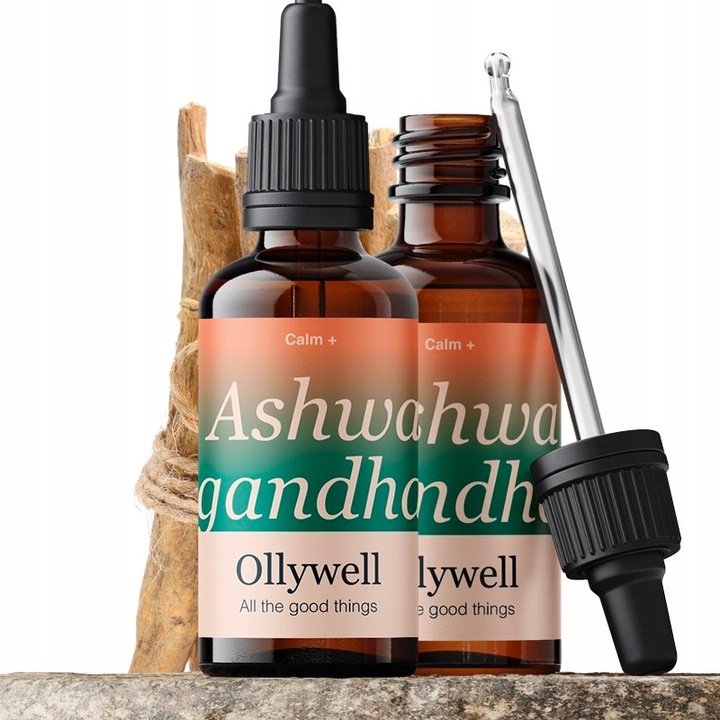 Polska Witania ospała Ashwagandha Ollywell Krople Silny ekstrakt Adaptogen