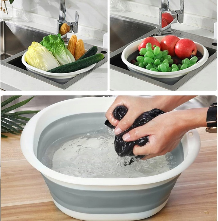 MISKA SKŁADANA SILIKONOWA UNIWERSALNA POJEMNIK TURYSTYCZNY DUŻA MISA 10 L