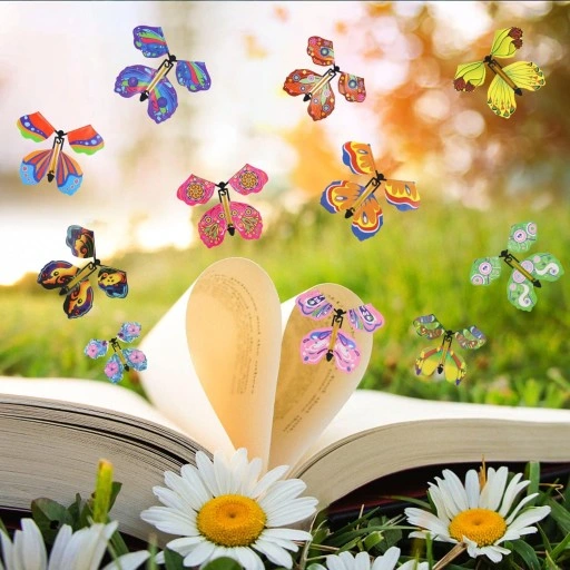 20X NAKRĘCANE LATAJĄCE MOTYLE SZTUCZKA MAGICZNA PREZENT DLA DZIECKA ZABAWA