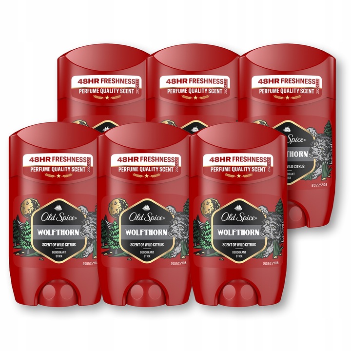 Old Spice Wolfthorn Dezodorant męski w sztyfcie, 6 x 50ml