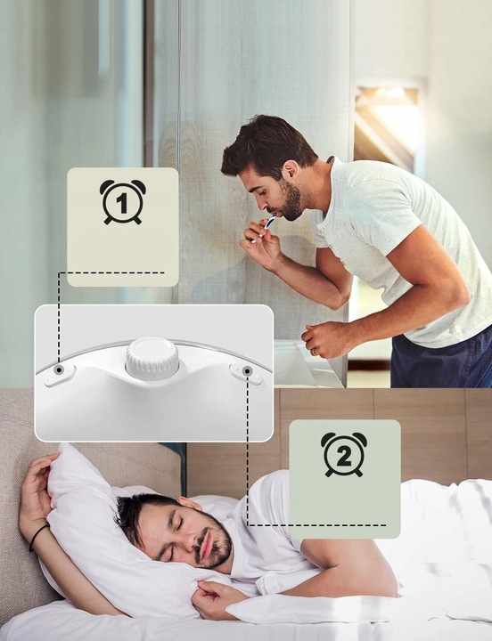 BUDZIK ŚWIETLNY ZEGAR DRZEMKA LAMPKA NOCNA RADIO SYMULATOR WSCHODU