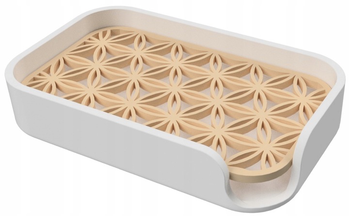 Biała mydelniczka z ociekaczem na blat – wolnostojąca i elegancka