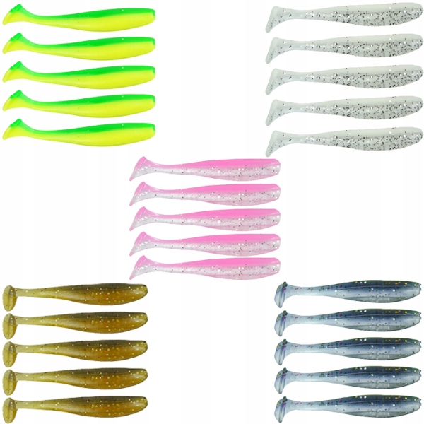 ZESTAW na spinning 25 PRZYNĘT FL 10 główek+ PUDEŁKO OKOŃ SZCZUPAK M 5,5cm