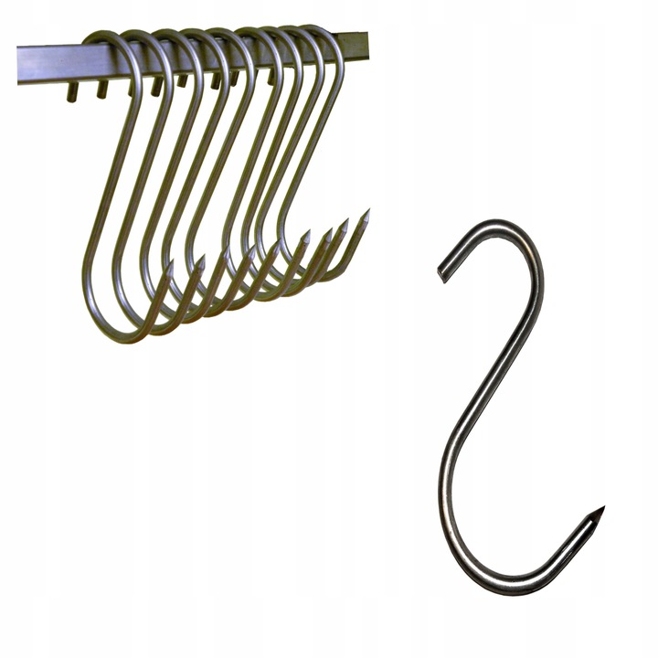 Hak haczyk wędzarniczy do wędzenia wędlin gruby 5mm S-100 10 sztuk ZUT