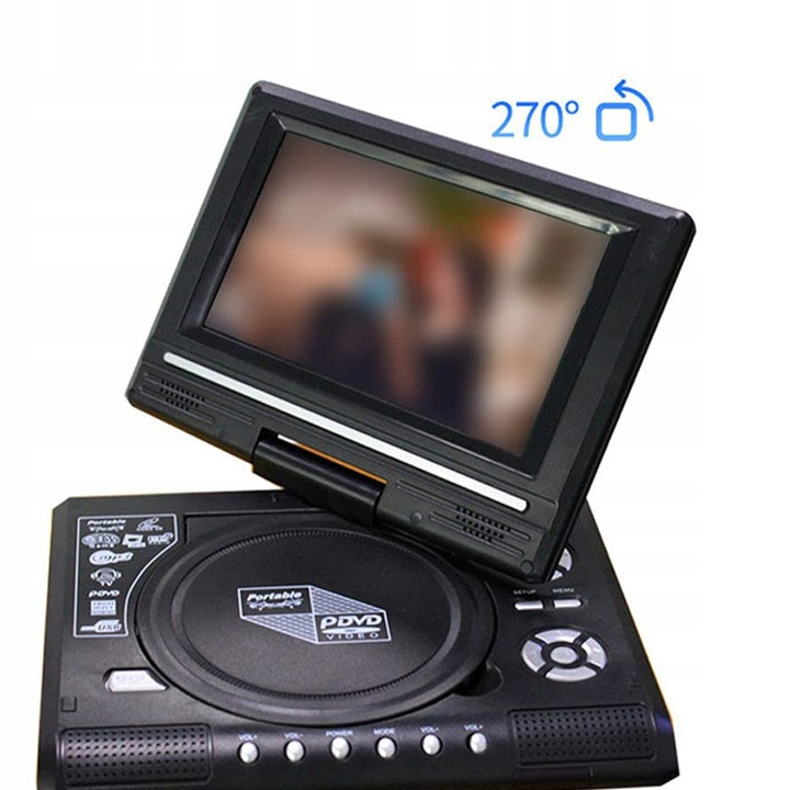 PRZENOŚNY ODTWARZACZ DVD O PRZEKĄTNEJ 7,8 CALA. ODTWARZACZ CD 800 MAH