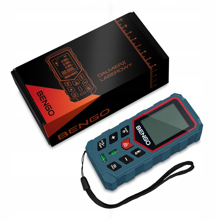 DALMIERZ LASEROWY 50m MIERNIK ODLEGŁOŚCI CYFROWY kątomierz poziomica