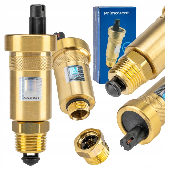 ODPOWIETRZNIK AUTOMATYCZNY AUTOMAT MOSIĘŻNY PROSTY 1/2" Z ZAWOREM