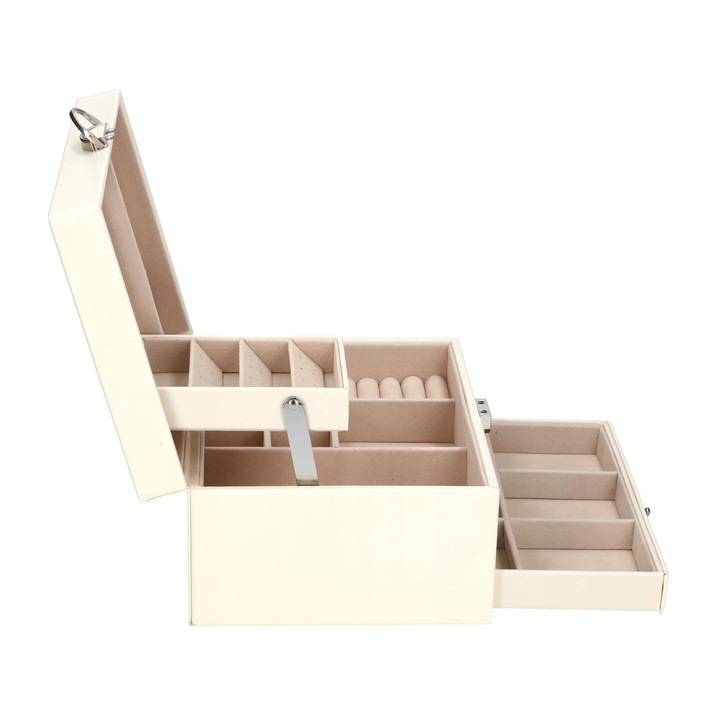 SZKATUŁKA NA BIŻUTERIĘ PUDEŁKO KUFEREK POJEMNY ORGANIZER ELEGANCKI C2