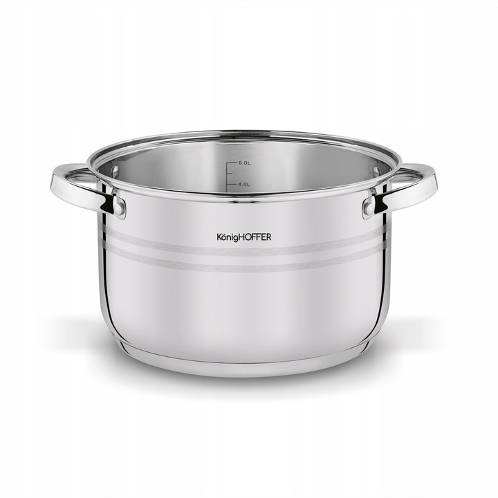 Zestaw GARNKÓW Indukcja PATELNIA Głęboka STAL Konighoffer Bari Silver