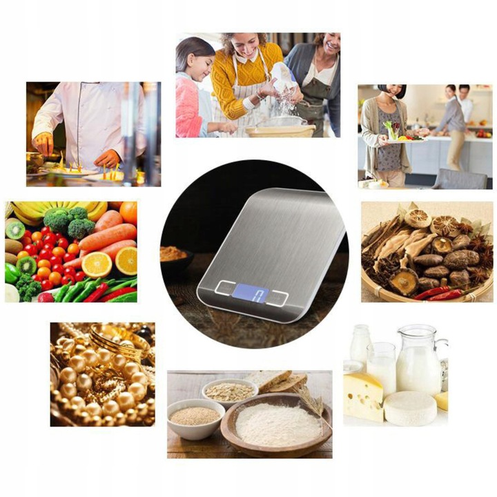 PRECYZYJNA WAGA KUCHENNA DO 10kg I 1g DOMOWA ELEKTRONICZNA TARA LCD