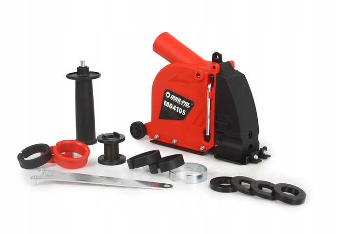 OSŁONA PRZECIWPYŁOWA DO SZLIFIERKI BRUZDOWNICA 125 ADAPTERY KLUCZ