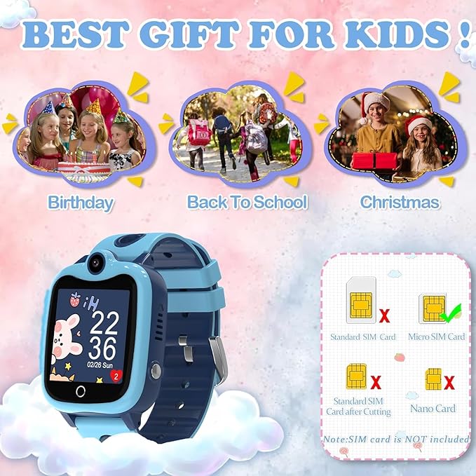 Smartwatch dla dzieci Smart-Trend Smartwatch SIM CARD niebieski 4G