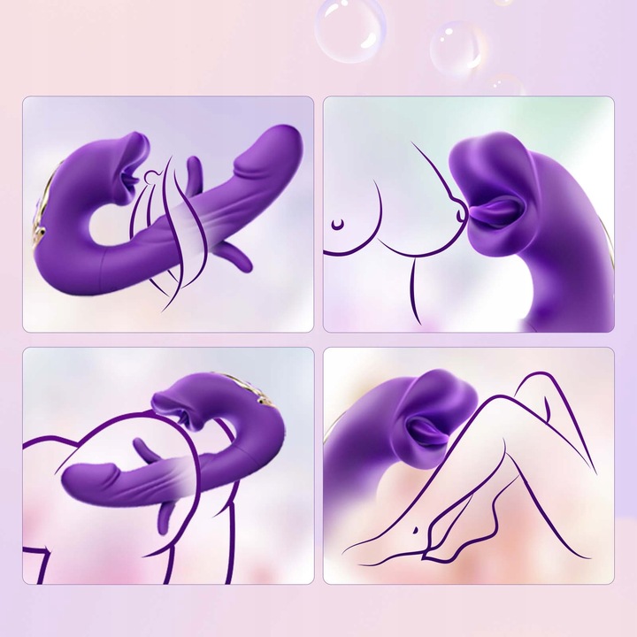 Flapping wibrator wielofunkcyjny fioletowy intensywne orgazmy 7 trybów