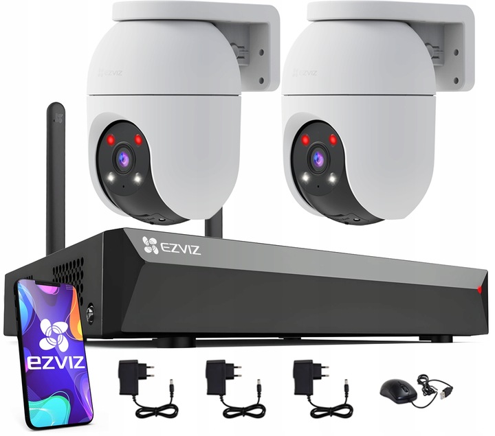 Zestaw do Monitoringu WiFi EZVIZ 2x C8c 2MP 1080p Rejestrator 8 Kanałów