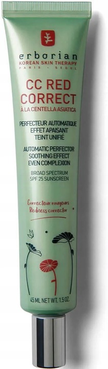 ORYGINALNY Erborian CC Red Correct Krem CC Korygujący Zaczerwienienia