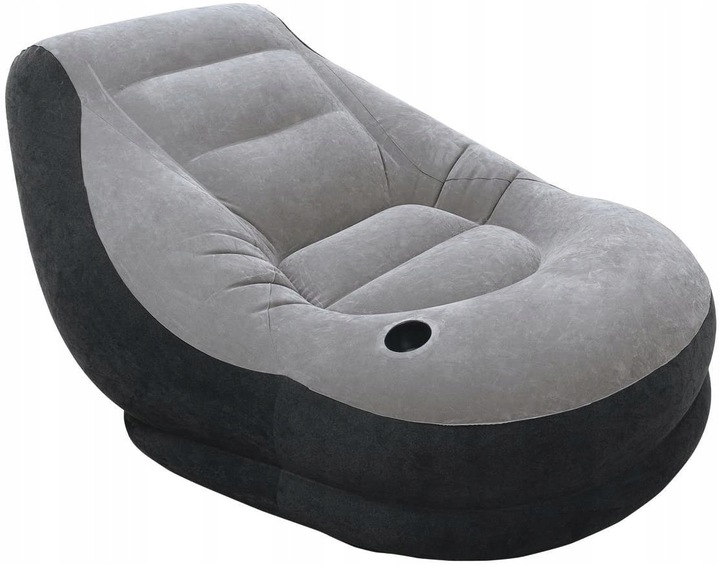 FOTEL DMUCHANY WELUROWY PUFA + PODNÓŻEK INTEX