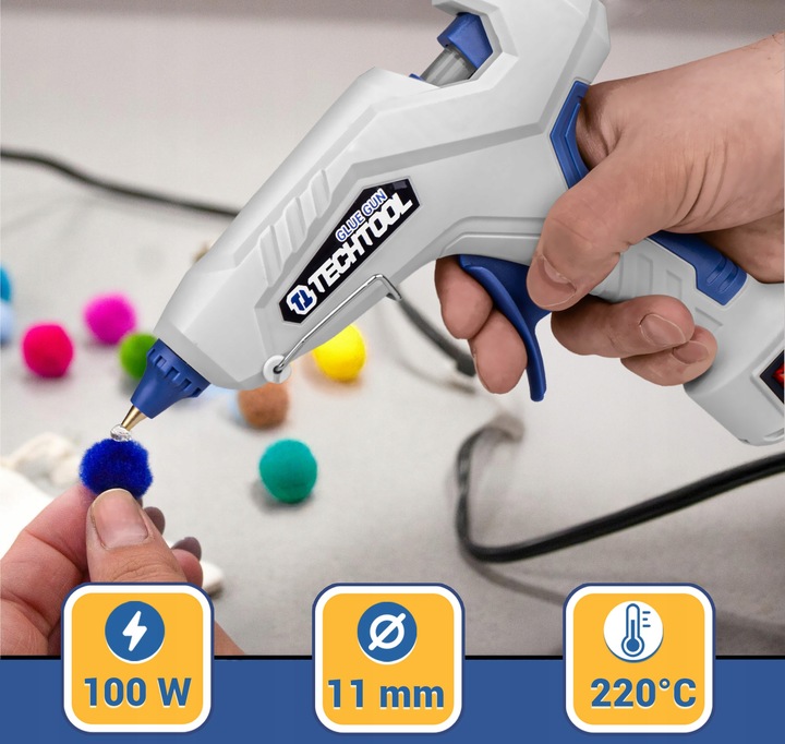 PISTOLET DO KLEJU NA GORĄCO KLEJARKA 100W + KLEJ WKŁADY 11MM MOCNY