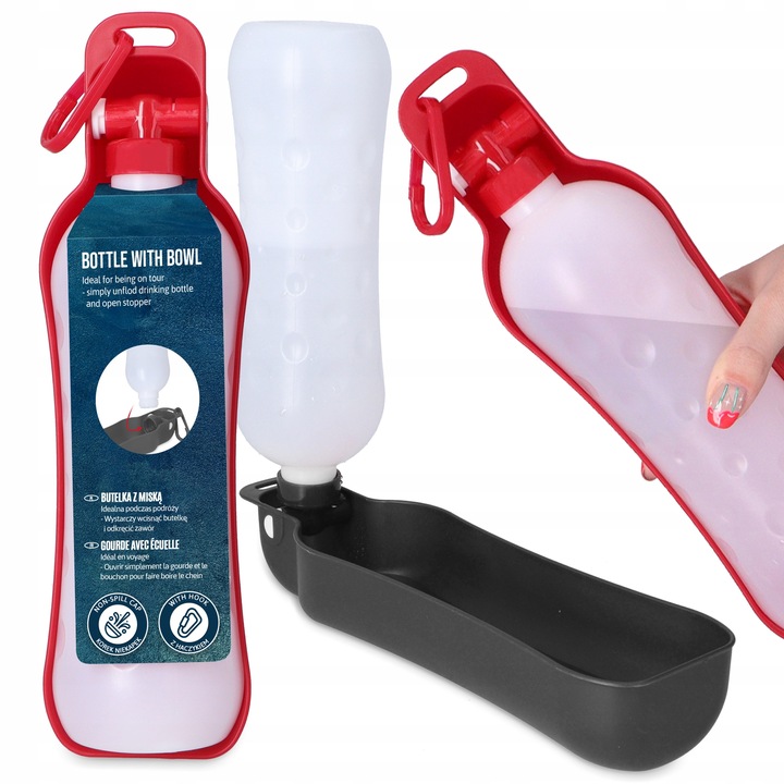 BUTELKA TURYSTYCZNA na WODĘ PSA 0,7 l BIDON Poidło Miska Podróżna PRZENO FF