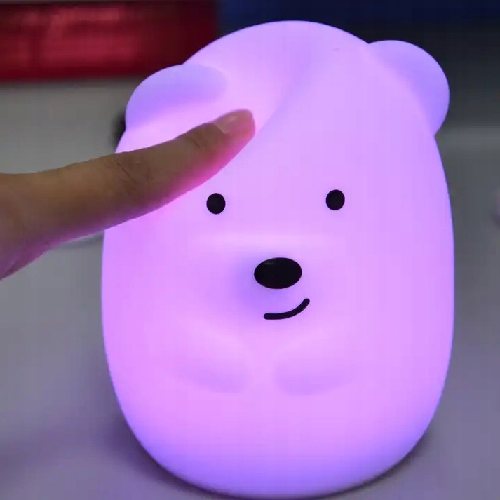 SILIKONOWA LAMPKA NOCNA MIŚ MISIO DLA DZIECI DZIECKA KOLOROWA LED RGB PILOT