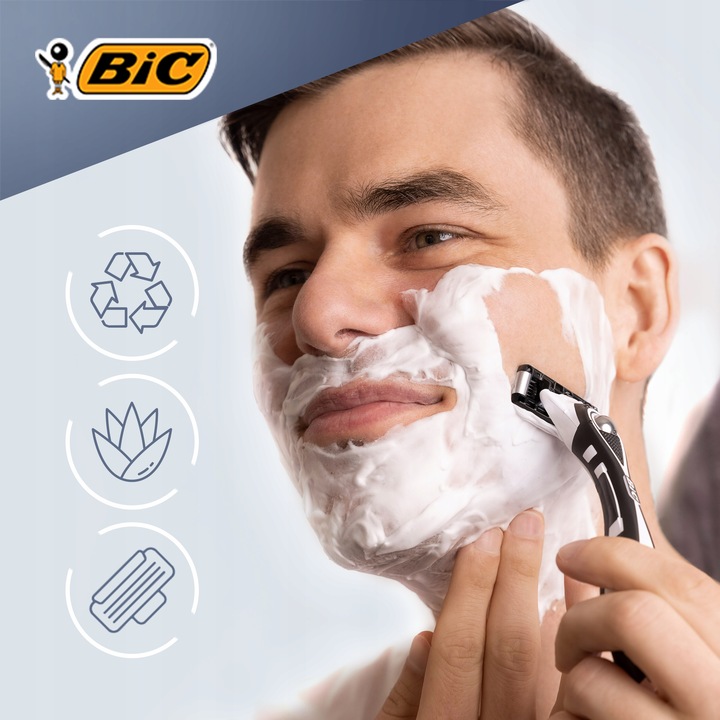 BIC HYBRID 5 FLEX WKŁADY DO MASZYNEK OSTRZA NOŻYKI ZESTAW BLISTER x8