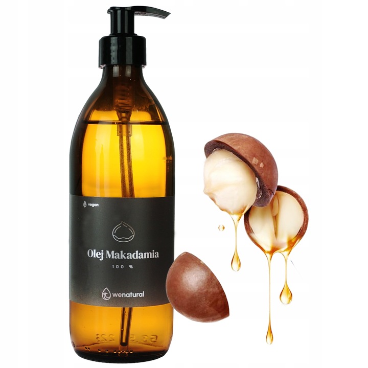Olej Makadamia 500ml Wenatural Do skóry każdej, Włosów Cellulitu, Do Masażu