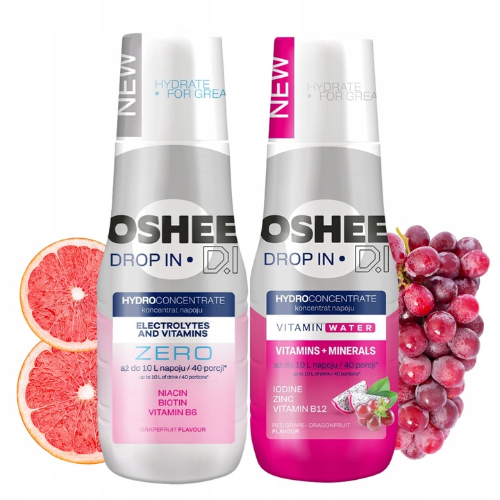 Syropy OSHEE Zestaw: Smoczy Owoc + OSHEE ZERO Grapefruit Koncentraty