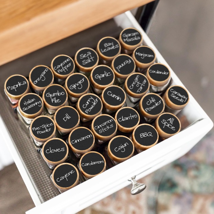 SZKLANE SŁOICZKI 120ml NA PRZYPRAWY POJEMNIKI PRZYPRAWNIKI BAMBUSOWE