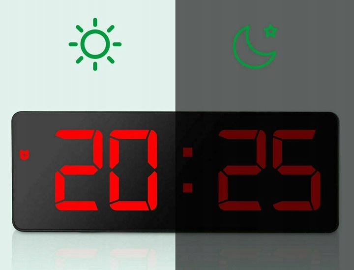 ZEGAR ELEKTRONICZNY LED BUDZIK ZEGAREK Z ALARMEM B