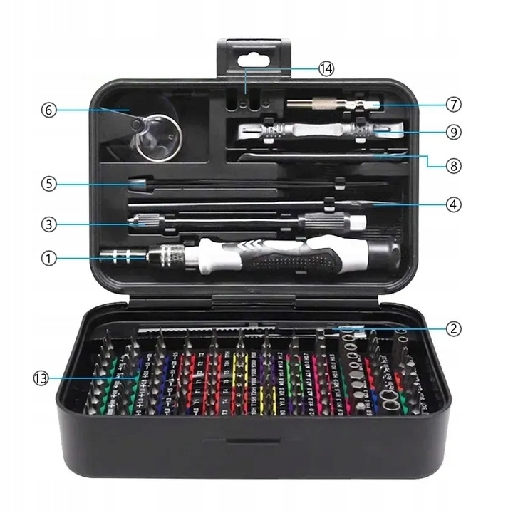 PROFESJONALNY ZESTAW narzędzi śrubokrętów wkrętaki torx bity DUŻY 132