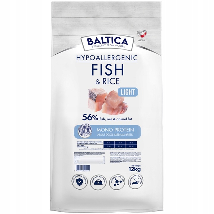 Baltica karma sucha ryba Light12 kg
