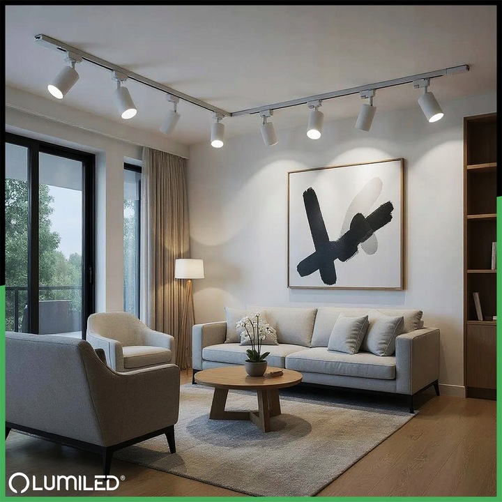 Zestaw Szynoprzewód Szyna 4m + 8x Lampa Reflektor GU10 230V Sufitowa