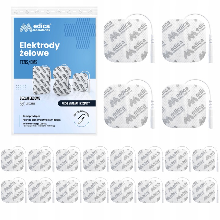 20x ELEKTRODY ŻELOWE DO ELEKTROSTYMULATORA TENS/EMS