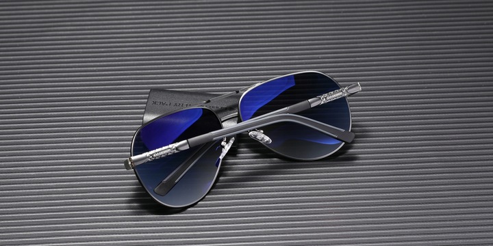 Okulary PRZECIWSŁONECZNE męskie z polaryzacją UV400 pilotki + etui ZESTAW