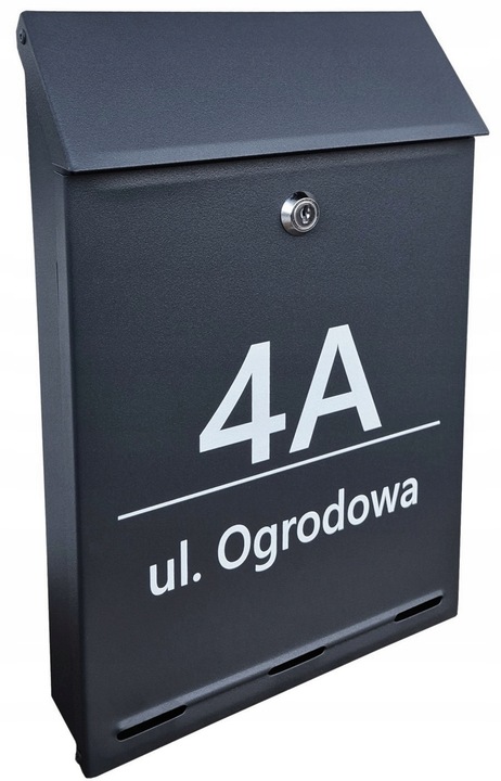 Skrzynka na listy Pocztowa A4 z Napisem, ANTRACYT, CZARNY -kolory