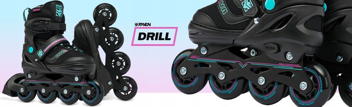 Rolki Regulowane RAVEN Drill Mint/Pink 38-42