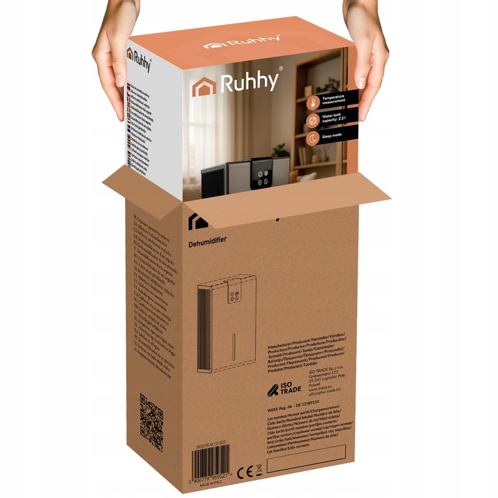 Osuszacz Powietrza Pochłaniacz Wilgoci Higrostat Higrometr Wydajny