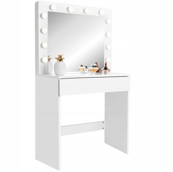 Toaletka kosmetyczna z oświetlniem LED z lustrem do makijażu +