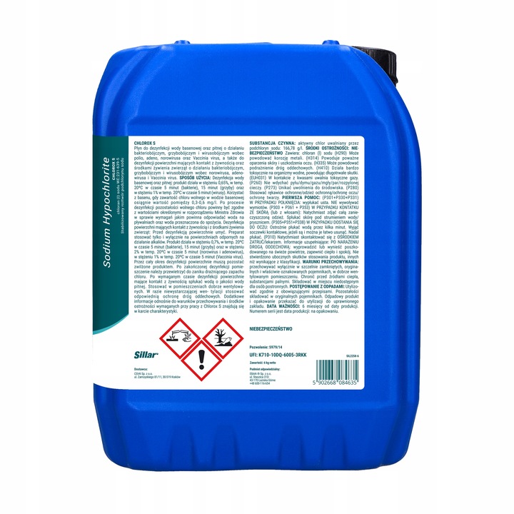 PODCHLORYN SODU 16,7% CHLOR ŚRODEK GRZYBOBÓJCZY PLEŚNIOBÓJCZY DO ŚCIAN