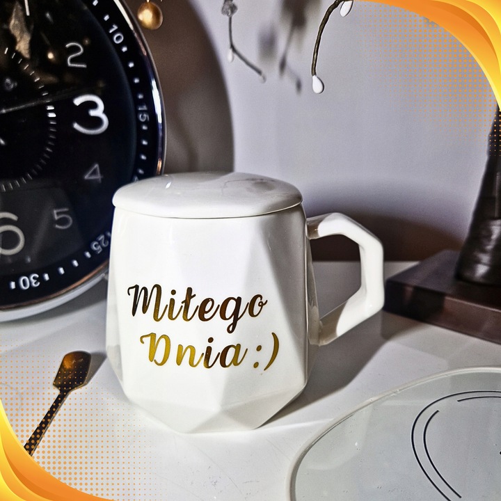 PODGRZEWACZ Kubek Ceramiczny CZAJNIK ZESTAW DO KAWY HERBATY MIŁEGO