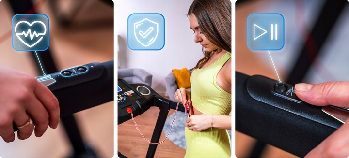 Bieżnia składana elektryczna domowa 140kg aplikacja amortyzacja mocna