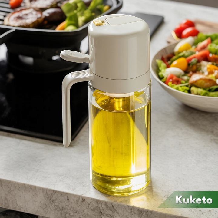SPRYSKIWACZ DO OLIWY OLEJU SZKLANY DOZOWNIK W SPRAYU POJEMNIK DUŻY 550ml