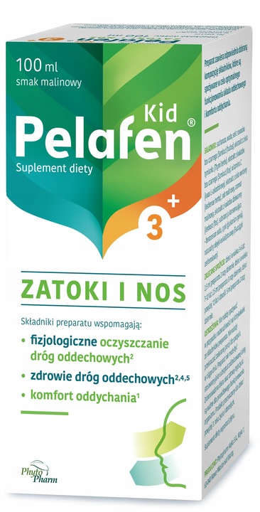 Phytopharm Pelafen KID 3+ Zatoki i Nos 100 ml płyn malinowy